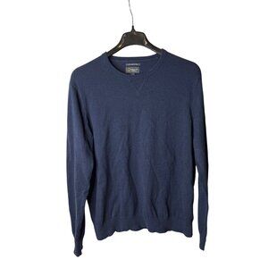 Wallin & Bros Mens Sweater Size XL Crew Neck Blue Cotton Cashmere